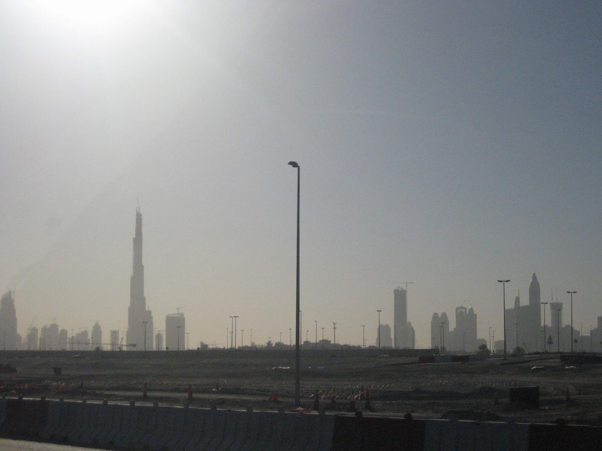 The Burj Khalifa, the tallest building in the world, while under construction.