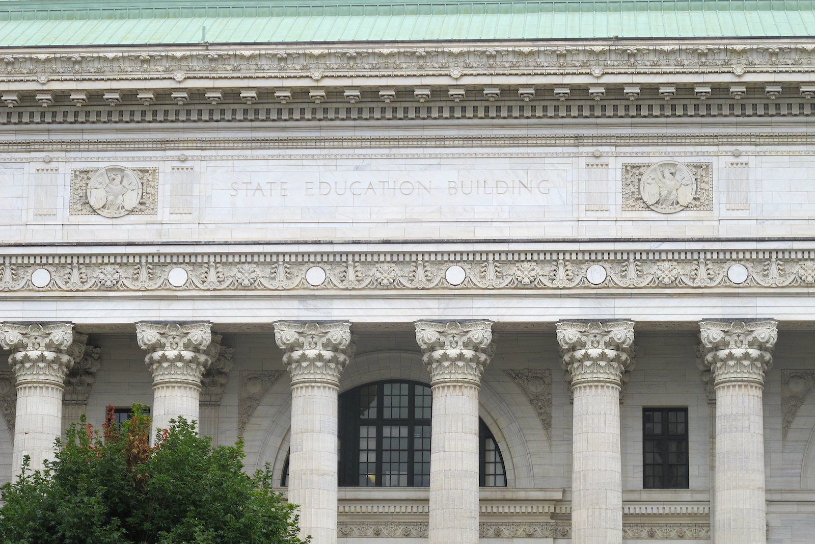 The building was previously home to New York State Museum and New York State Library.  The building was designed by New York City native architects and and partners Henry Hornbostel and George Carnegie Palmer.   It was completed on January 1st, 1911, making it the first United States building constructed as headquarters for eduction administration purposes, with a cost of approximately four million dollars, its doors opened in sometime in 1912.  The building is known for its many columns and distinguishing characters of Beaux-Arts architecture style, that at that time was only taught in Paris, France.