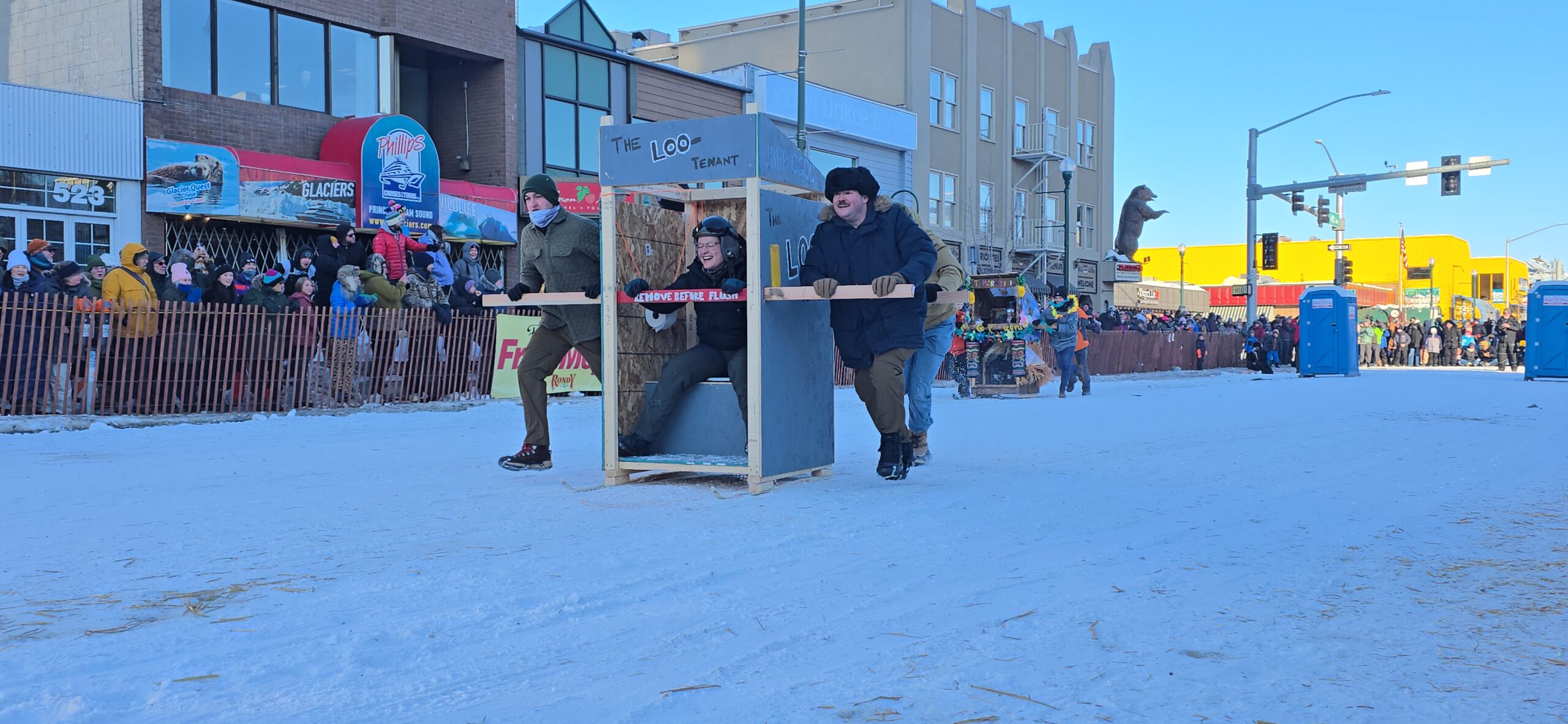 Well, well, well, here is an event we never knew existed until Fur Rondy Festival and definitely did not want to miss this hilarious event. This was so much fun to watch, who knew outhouses could be so exciting.